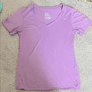Nike Women's Lavender V-Neck Performance Tee
